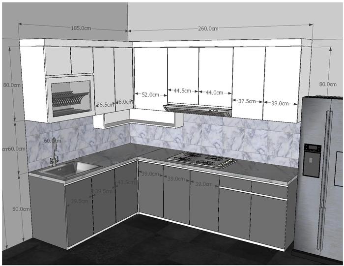 Gambar Kitchenset Minimalis Custom HPL Bintara 6 - Putih dari Furnijap Interior undefined Tokopedia