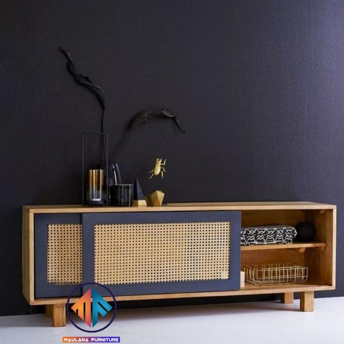 Gambar bufet tv minimalis rotan/ bufet rotan / furniture rotan dari Maulana Furniture_NEW undefined Tokopedia