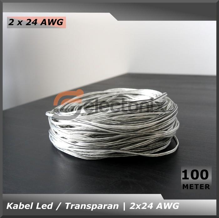 Gambar Kabel LED 2 x 24 AWG [100 Meter] - Transparan - Bening-Hitam dari Selectonix undefined Tokopedia