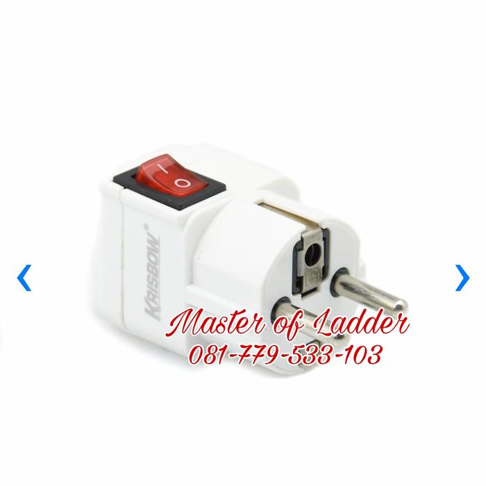 Gambar KRisbow steker Adaptor travel Krisbow Colokan Listrik putih - dengan Switch dari Master of Ladder undefined Tokopedia