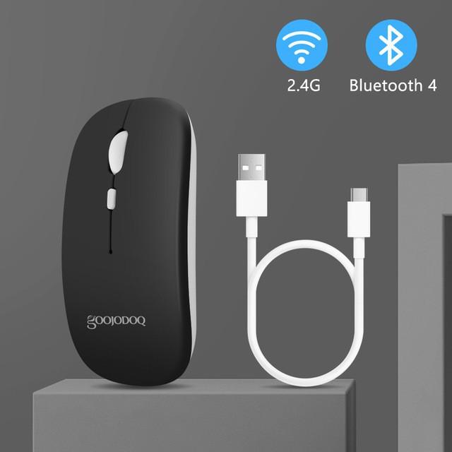Gambar GOOJODOQ Dual Mode 2.4Ghz Wireless Bluetooth 2 In 1 Cordless Mouse - Hitam dari GOOJODOQ LOCAL SHOP undefined Tokopedia