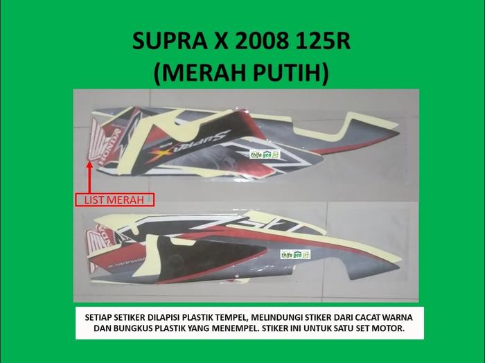 Gambar Motor Honda Supra X 2008 125R Stiker / Lis / Striping / Stripping - Merah Putih dari thifa gea jkt undefined Tokopedia