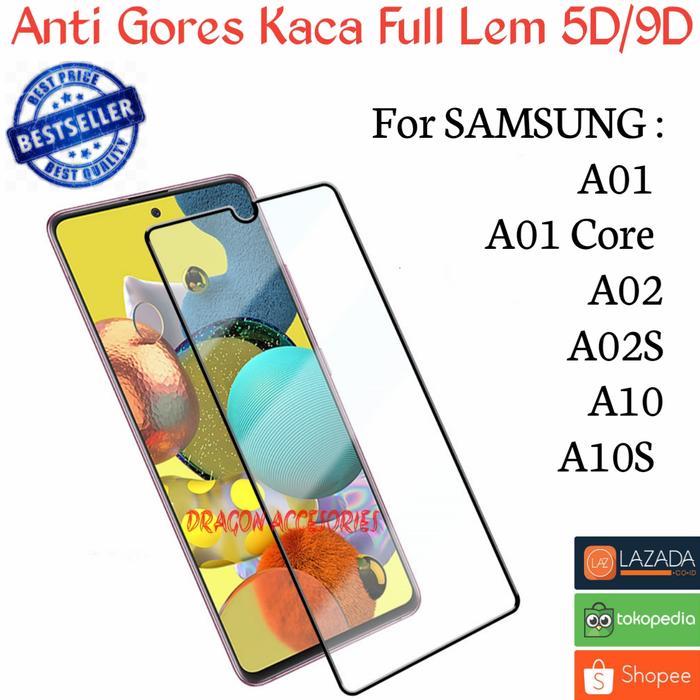 Gambar Anti Gores Full Lem A10S A10 A02 A02S A01 Core Samsung Tempered Glass - A10 A10S dari DragonAccesories undefined Tokopedia