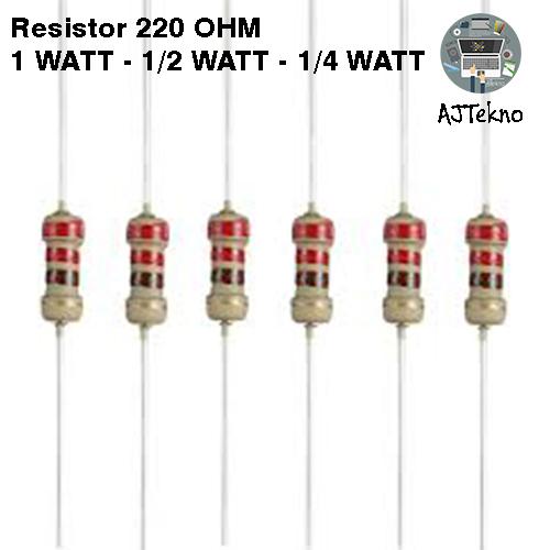Gambar Resistor ( 220 OHM, 1K OHM & 10K OHM ) 1/2 & 1/4 watt dari AJTekno Store undefined Tokopedia