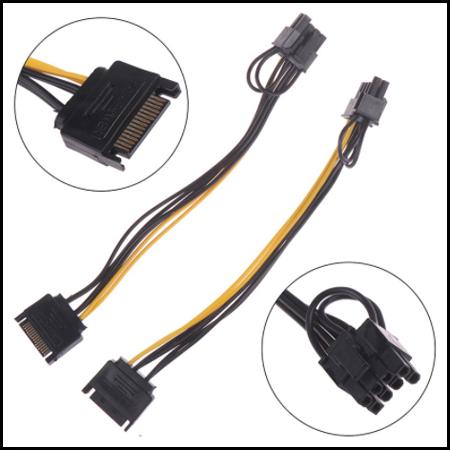 20CM 1 in 2 Male 15Pin to 8Pin SATA Cable 18AWG Wire Connector for Mining Miner Dual SATA Power Cable 15P to 8P Graphics Card 20CM 1 in 2 Male 15Pin to 8Pin SATA Cable 18AWG Wire Connector for Mining Miner Dual SATA Power Cable 15P to 8P Graphics Card