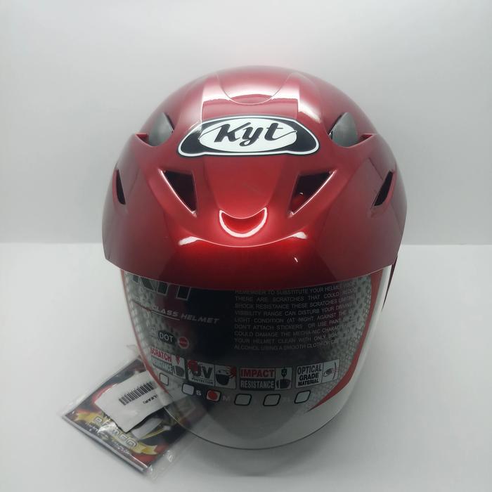 Gambar HELM KYT TOMEO SOLID HALF FACE - Merah, M dari solocop_helm undefined Tokopedia