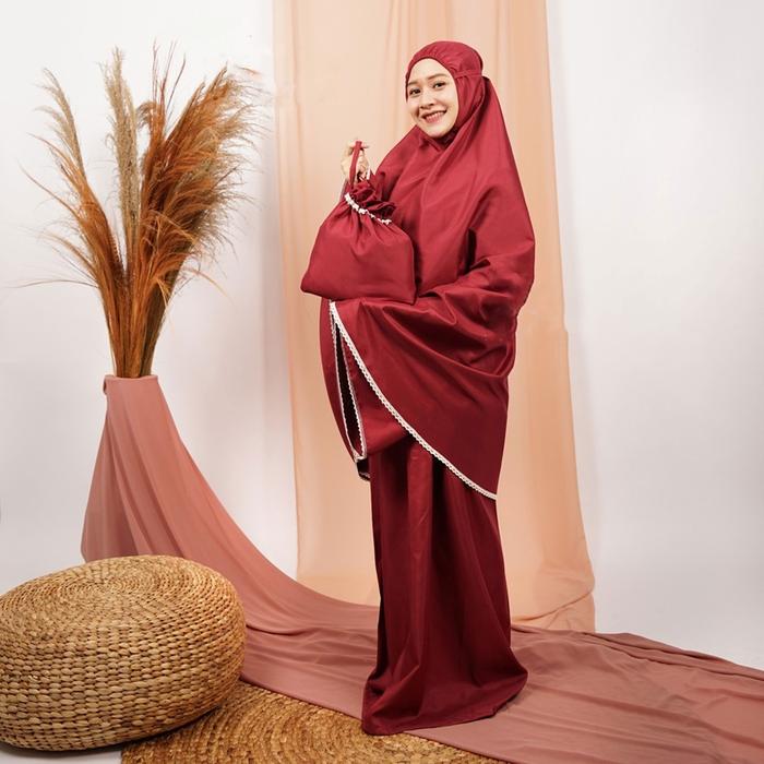 Gambar MUKENA Travel dewasa murah - maroon dari ATHALLAH_MECCA undefined Tokopedia