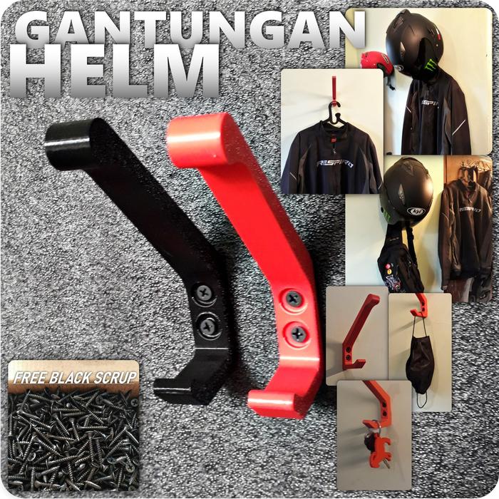 Gambar GANTUNGAN HELM DINDING | Buat MOTOR & SEPEDA - Merah dari Project3D undefined Tokopedia