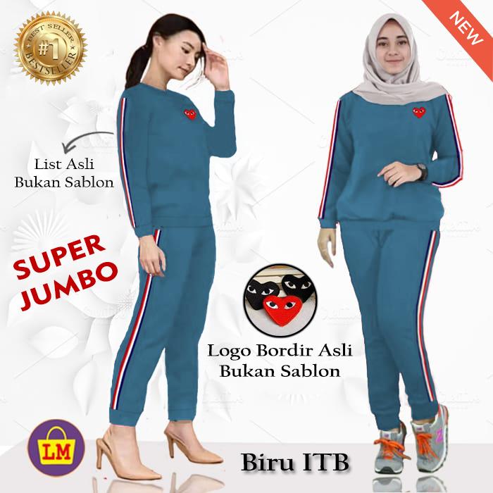 Gambar LMS 56015 Baju Setelan Olahraga Training Playing Jumbo - Biru ITB dari LUCKMAS undefined Tokopedia