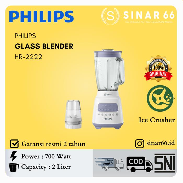 Gambar PHILIPS PROBLEND BLENDER KACA GLASS 2 L HR 2222 HR2222 dari sinar66.id undefined Tokopedia