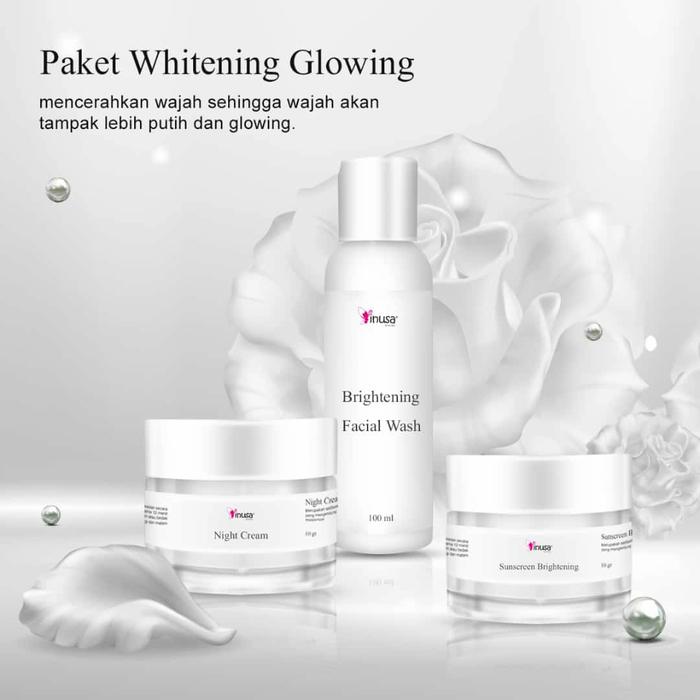 Gambar Paket Whitening Glowing Inusa Skincare dari Inusaskincare undefined Tokopedia