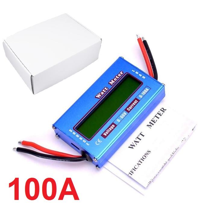 Gambar Watt Meter DC 60V 100A Digital LCD Display Lipo Battery Power Analyzer - 100A Biru dari Rumixx_NEW undefined Tokopedia