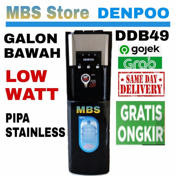 Gambar Dispenser DENPOO DDB 49 GALON BAWAH PIPA STAINLESS STEEL - DDB49 - HITAM dari MBSOnlineelektronik undefined Tokopedia