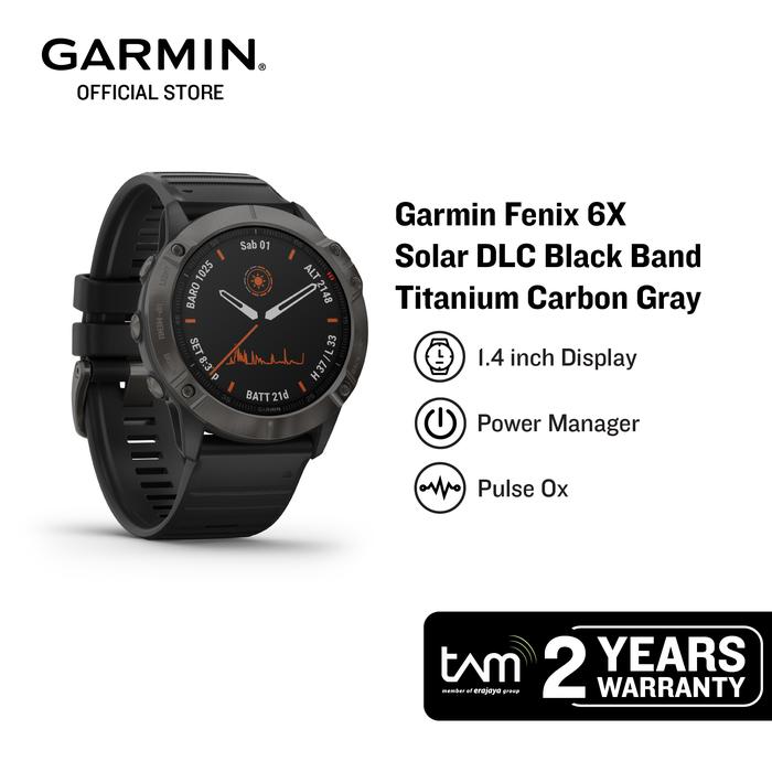 Jual Garmin Fenix 6X Titanium Carbon Gray DLC with Black Band (Solar) -  Jakarta Utara - Garmin Official Store | Tokopedia