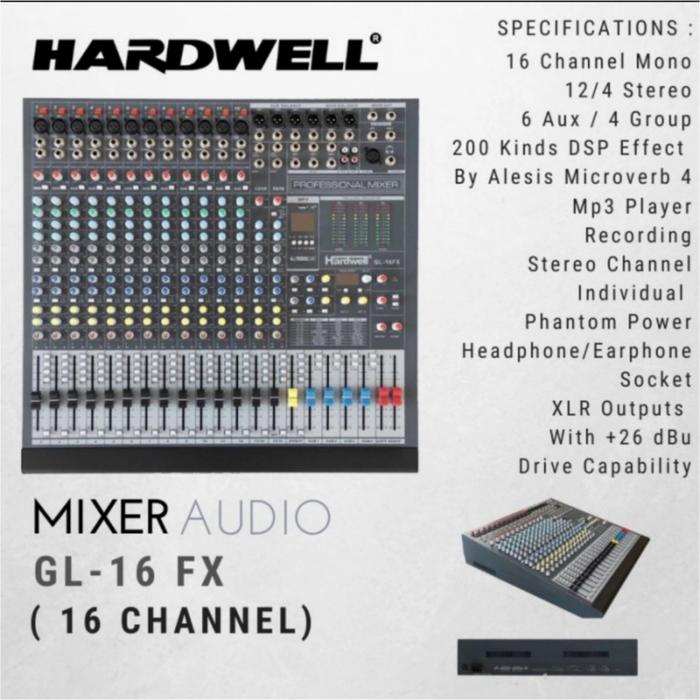 Gambar Mixer Audio Hardwell GL 16 FX Hardwell GL 16FX Original dari Ev audio undefined Tokopedia