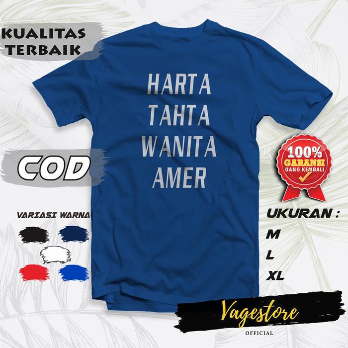 Gambar BAJU KAOS T SHIRT DISTRO KATA KATA KEREN LUCU HARTA TAHTA PRIA DEWASA - Biru, XL dari VAGESTORE OFFICIAL undefined Tokopedia