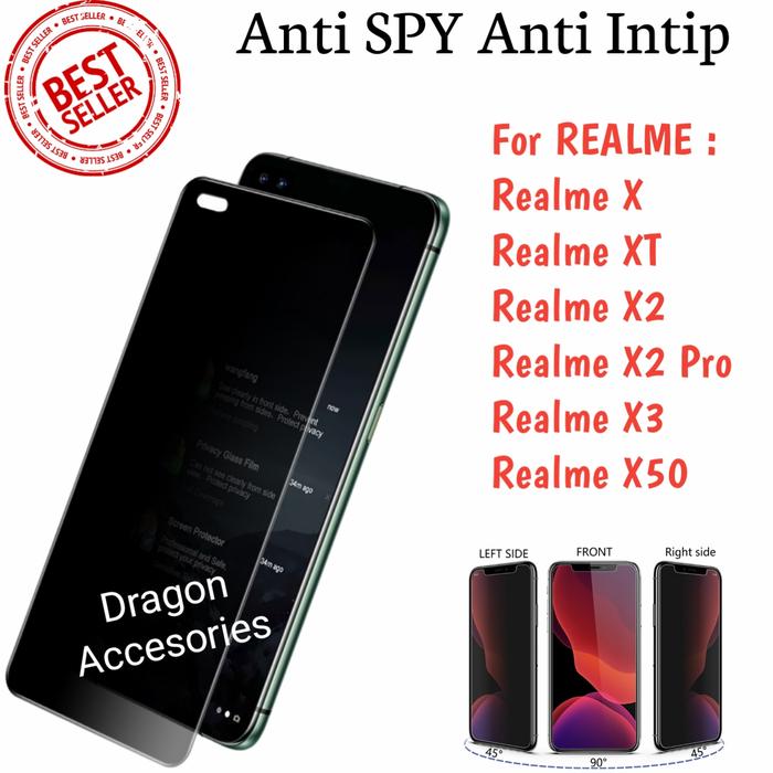 Tempered Anti Spy Privacy Realme X XT X3 X50 X2 Pro Screen Magic Glass X50