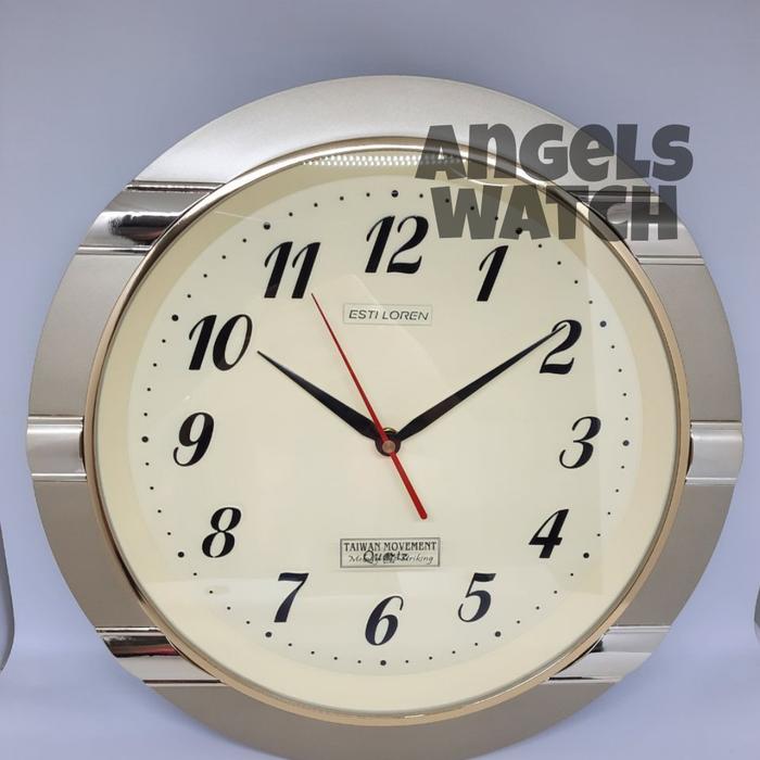 Gambar jam dinding melodi esti loren bunyi musik tiap jam diameter 37 cm - gold - gold dari angel's watch undefined Tokopedia