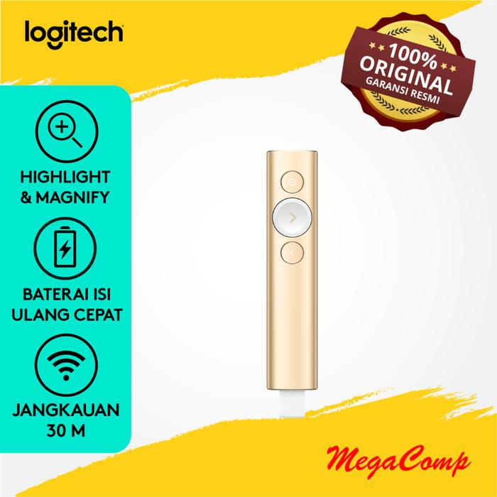 Gambar Laser Pointer Logitech Spotlight - Gold dari Megacomp Online undefined Tokopedia