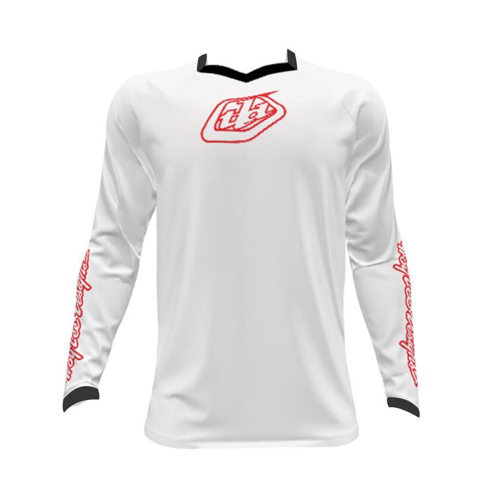 Gambar Jersey Sepeda dan Motor Trail kEROS TLD putih Variasi Merah - S dari Win Sayang undefined Tokopedia