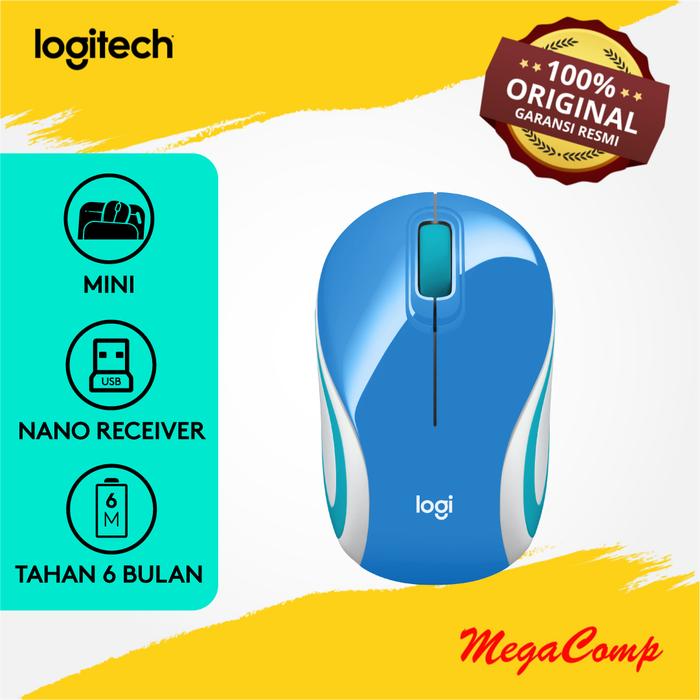 Gambar Mouse Logitech M187 Wireless - Biru dari Megacomp Online undefined Tokopedia