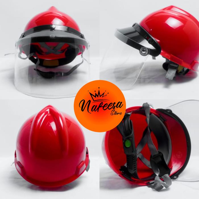 Gambar Helm Apd Faceshield | Helm Proyek Apd Faceshield - Merah dari NafeesastoreJKT undefined Tokopedia
