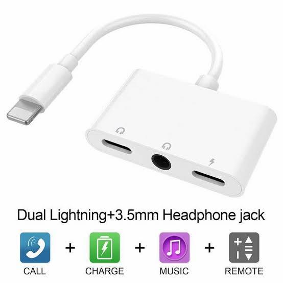 Gambar Kabel Audio Spliter Lightning 3 in 1 Iphone Charge Music Call IOS 9 - JH-010 dari Unicorn Acc Hp undefined Tokopedia