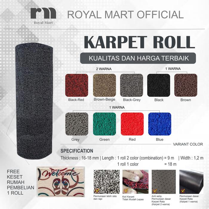 Gambar Karpet Lantai Mie / Karpet Mobil Mie ROLL 1 dan 2 WARNA FREE KESET - RED dari Royal Mart Official undefined Tokopedia