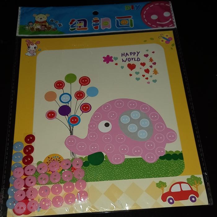 Gambar Mainan Edukasi Anak Kreatif Menempel Kancing - gajah dari Diaz Shop 01 undefined Tokopedia