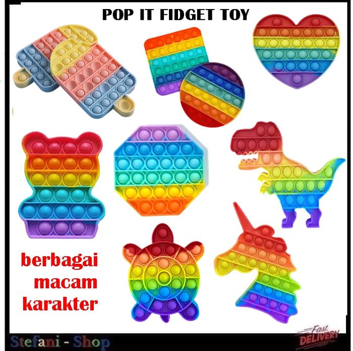 Gambar Pop it Fidget Toy Silicone Push Pop Bubble Sensory Rainbow - bulat dari Stefani-Shop undefined Tokopedia