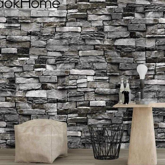 Gambar wallpaper dinding 3d dekorasi rumah minimalis modern corak batu alam - CORAK HITAM dari Hallogan indonesia undefined Tokopedia