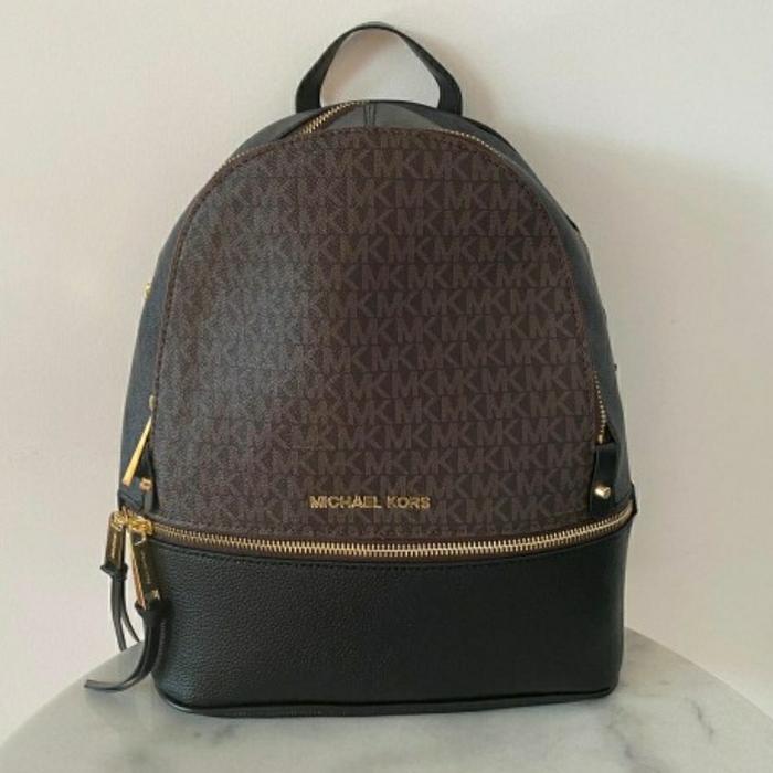 Tas Backpack Mk Backpack Original Jual MK Rhea Logo And Pebbled Leather  Backpack Original Kota