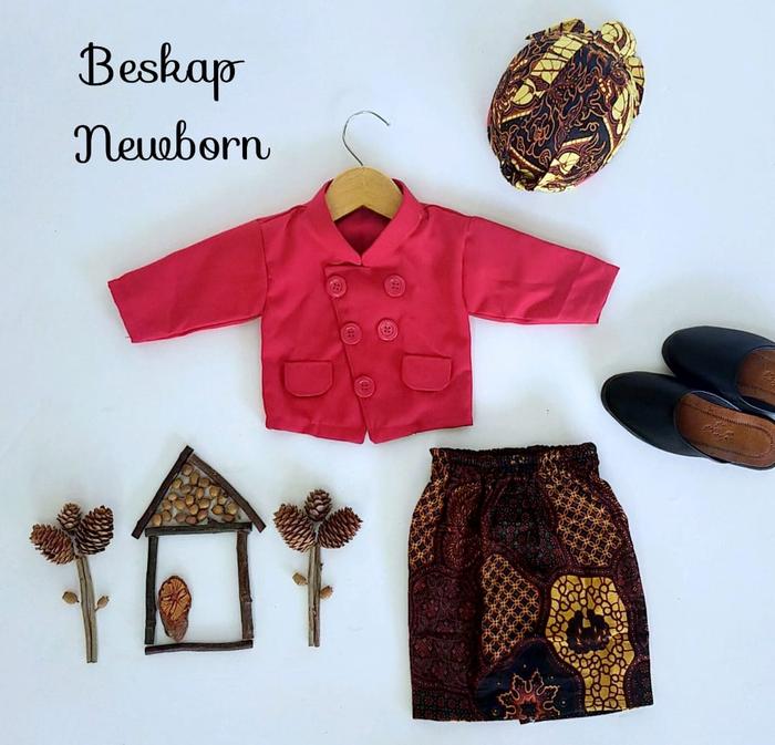 Gambar Beskap Bayi/Baju Adat Beskap/Baju Foto Bayi/Kostum Foto Bayi/Newborn - Merah, 7-12 Bulan dari Baju Unik Official Store undefined Tokopedia