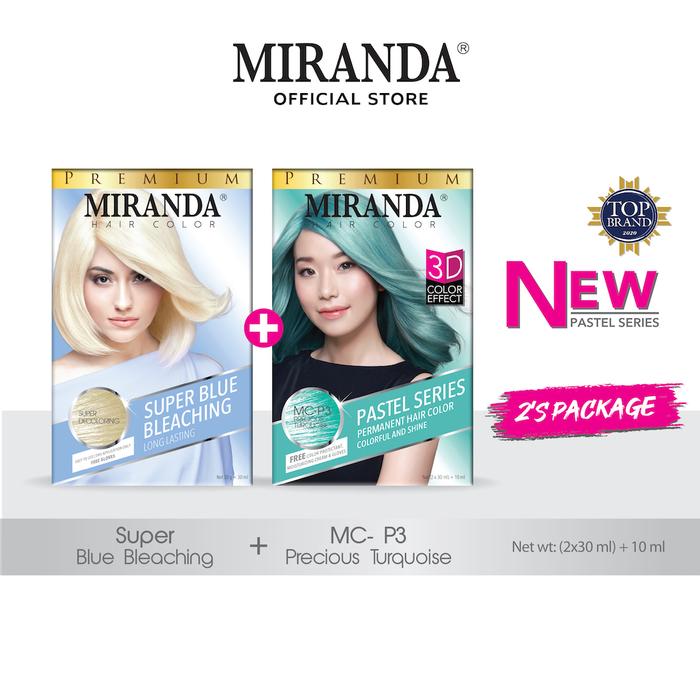 Gambar Miranda Paket Cat Rambut Pastel Super Blue Bleaching + Hair Color 30ml - Turquoise dari Miranda Hair Care undefined Tokopedia