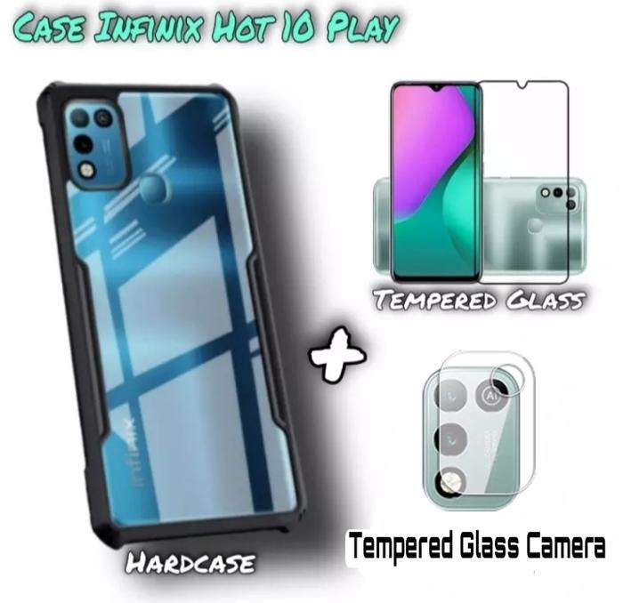 phone case infinix hot 10 play tempered glass