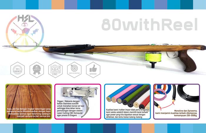 Gambar Speargun / Panah Ikan 80cm + Reel feel good dari LoadThe team undefined Tokopedia