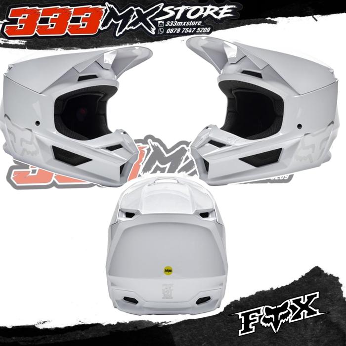 V1 Plaic Fox White Helmet Fox Racing V1 Plaic Helmet Powersports