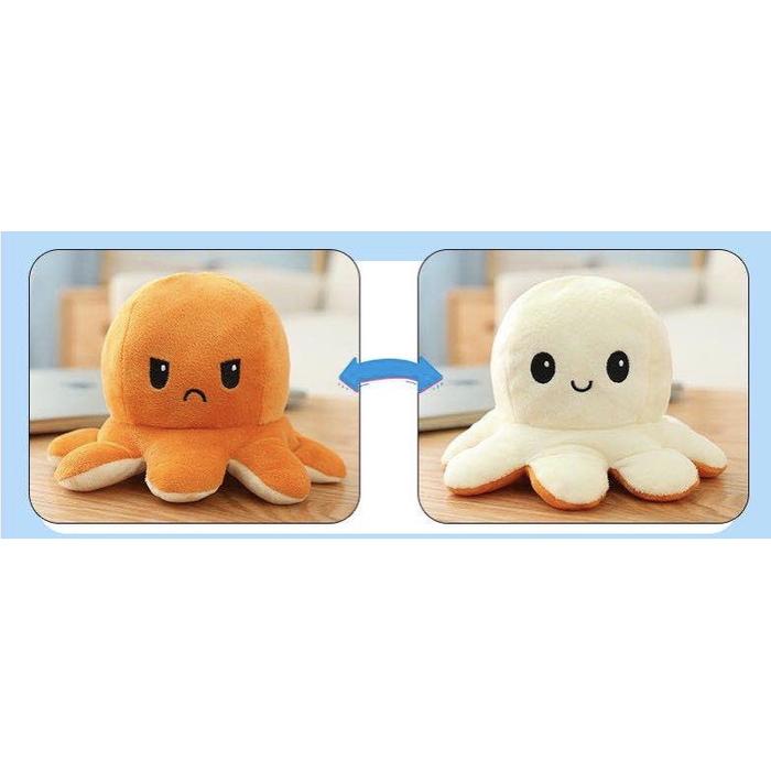 Gambar Boneka Octopus dua sisi/ Boneka gurita MOOD bolak balik/ boneka tiktok - OREN PUTIH dari Risdafa Store undefined Tokopedia