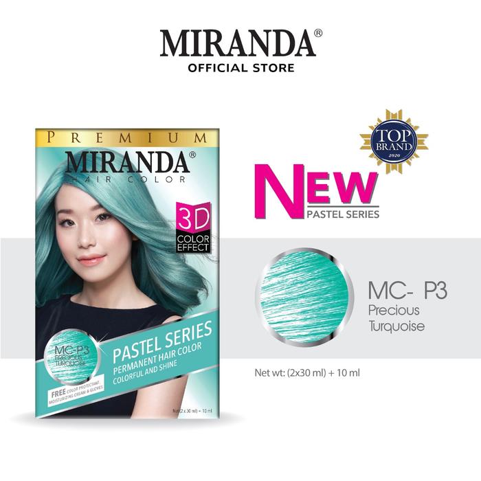 Gambar Miranda Hair Color (Cat Rambut Permanen) Pastel Series 30ml | Semir Rambut | Pewarna Rambut | Warna Pastel Biru, Taro, Turqoise, Rose Gold - Turquoise dari Miranda Hair Care undefined Tokopedia