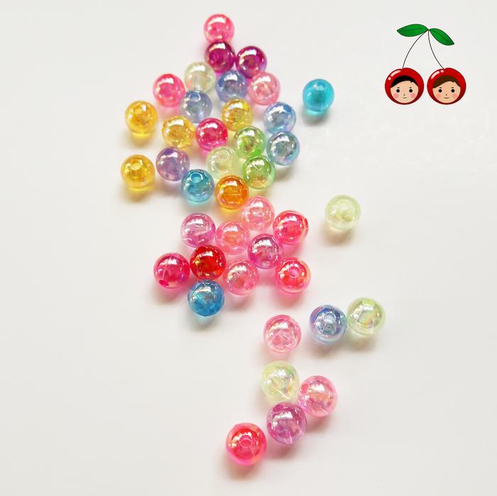 Gambar Manik Akrilik Transparan Kilap Bulat Mix Color 6mm (10pcs) - Mix (random) dari donut.latte undefined Tokopedia