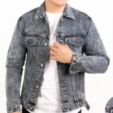 Jual JAKET JEANS PRIA JACKET DENIM GREY 