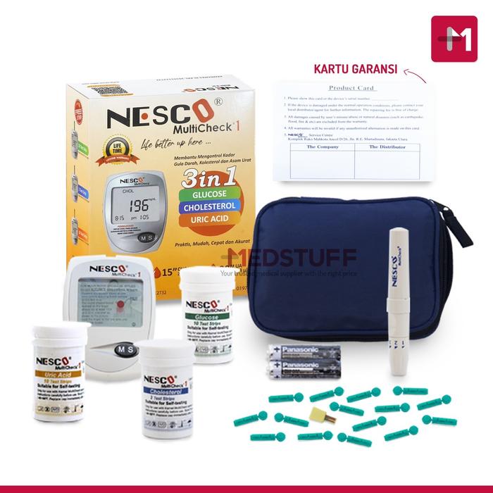 Gambar Alat Nesco Multicheck GCU 3 In 1 Cek Gula Darah, Kolesterol, Asam Urat dari Medstuff undefined Tokopedia