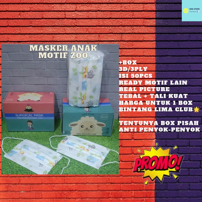 Gambar Masker Anak motif lucu 50pcs/box - motif pink dari winstoreidd undefined 3 Tokopedia