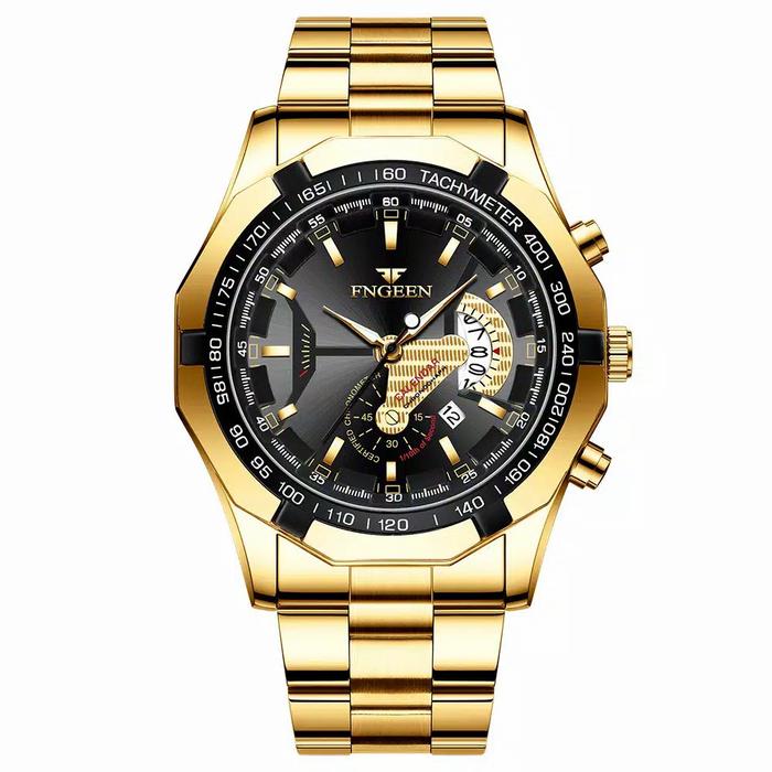Gambar Jam Tangan Pria Anti Air ORI FNGEEN S001 Luxury - Gold Black-AG1 dari Zakystarshop undefined Tokopedia