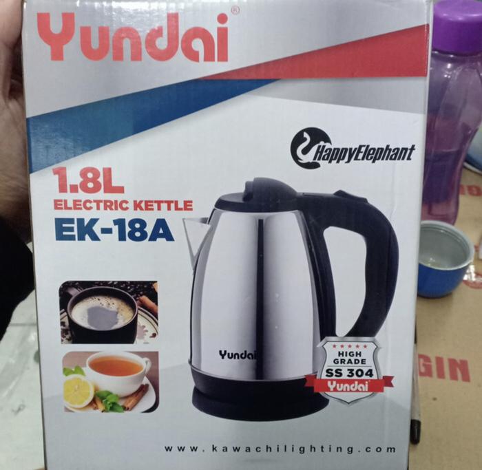 Gambar YUNDAI ELECTRIC KETTLE TEKO PEMANAS LISTRIK OTOMATIS STAINLESS 1.8 L dari Michie Shopp undefined Tokopedia