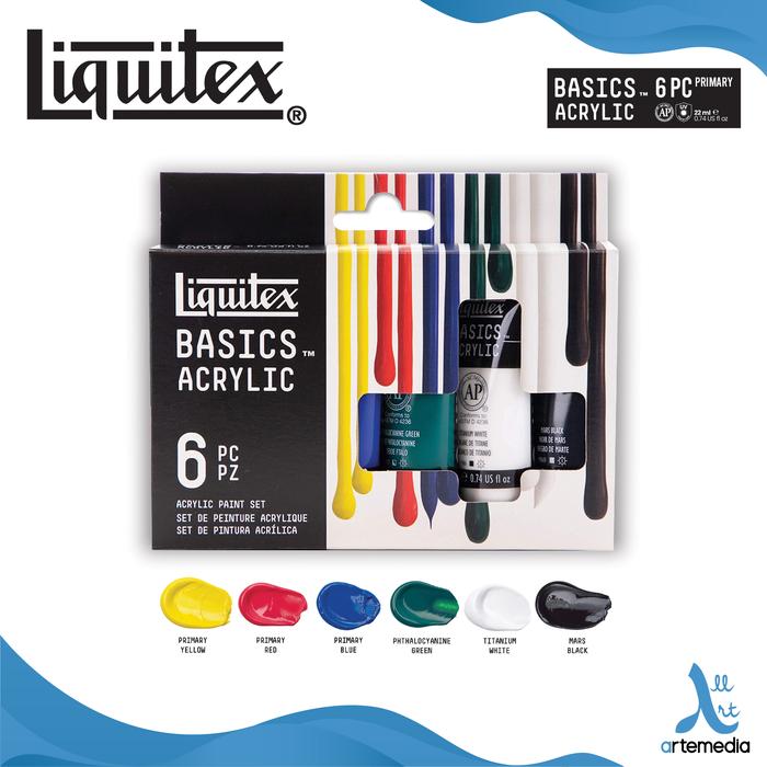 Gambar Cat Akrilik Liquitex Basics 6x22ml Acrylic Color Paint Set - PRIMARY dari Artemedia_NEW undefined Tokopedia