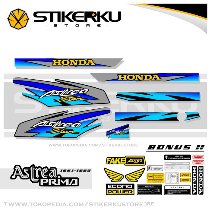 Gambar STRIPING ASTREA STAR / STIKER ASTREA STAR / STICKER ASTREA STAR A8 LIS - BIRU' dari stikerkustore undefined Tokopedia