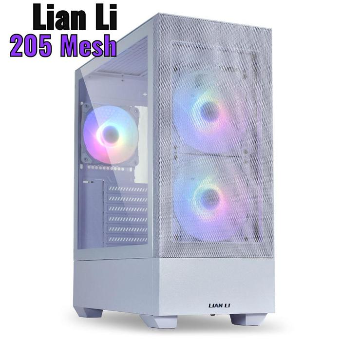 Gambar Lian Li Lancool 205 Mesh Black I White Tempered Glass ATX Gaming Case - White dari Duta Mandiri Infokom undefined Tokopedia