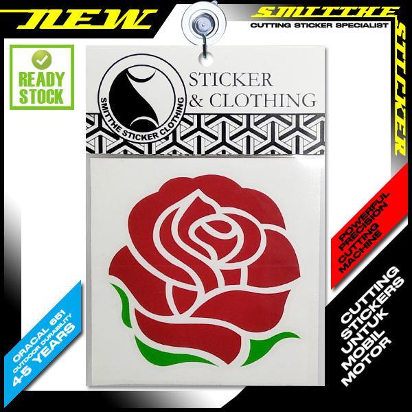 Gambar Stiker Rose Logo Bunga Mawar Cutting Sticker 2W Aksesoris Mobil Motor - Merah dari Smitthe undefined Tokopedia
