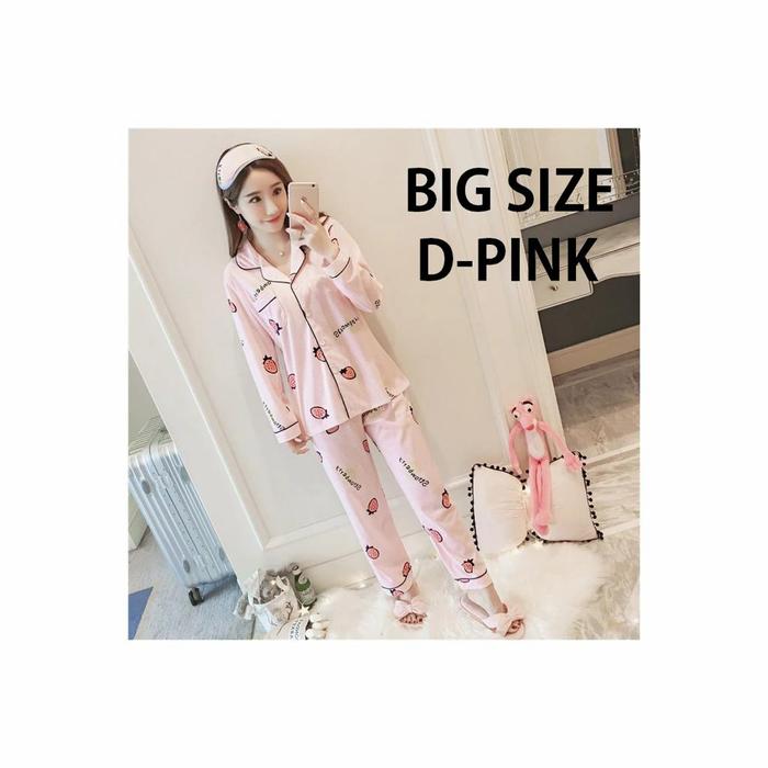 Gambar SETELAN BAJU TIDUR KEMEJA PREMIUM PIYAMA WANITA IMPORT BS-D - D-pink, L dari Silky Qu undefined Tokopedia